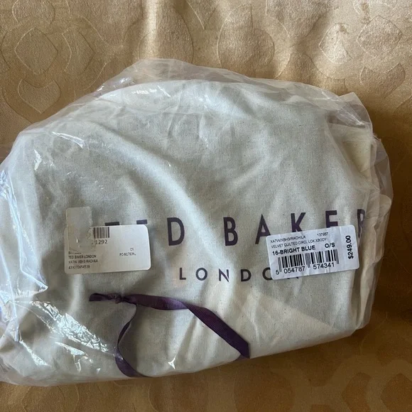 Ted Baker London Royal Blue Velvet Crossbody Bag - Picture 6 of 6